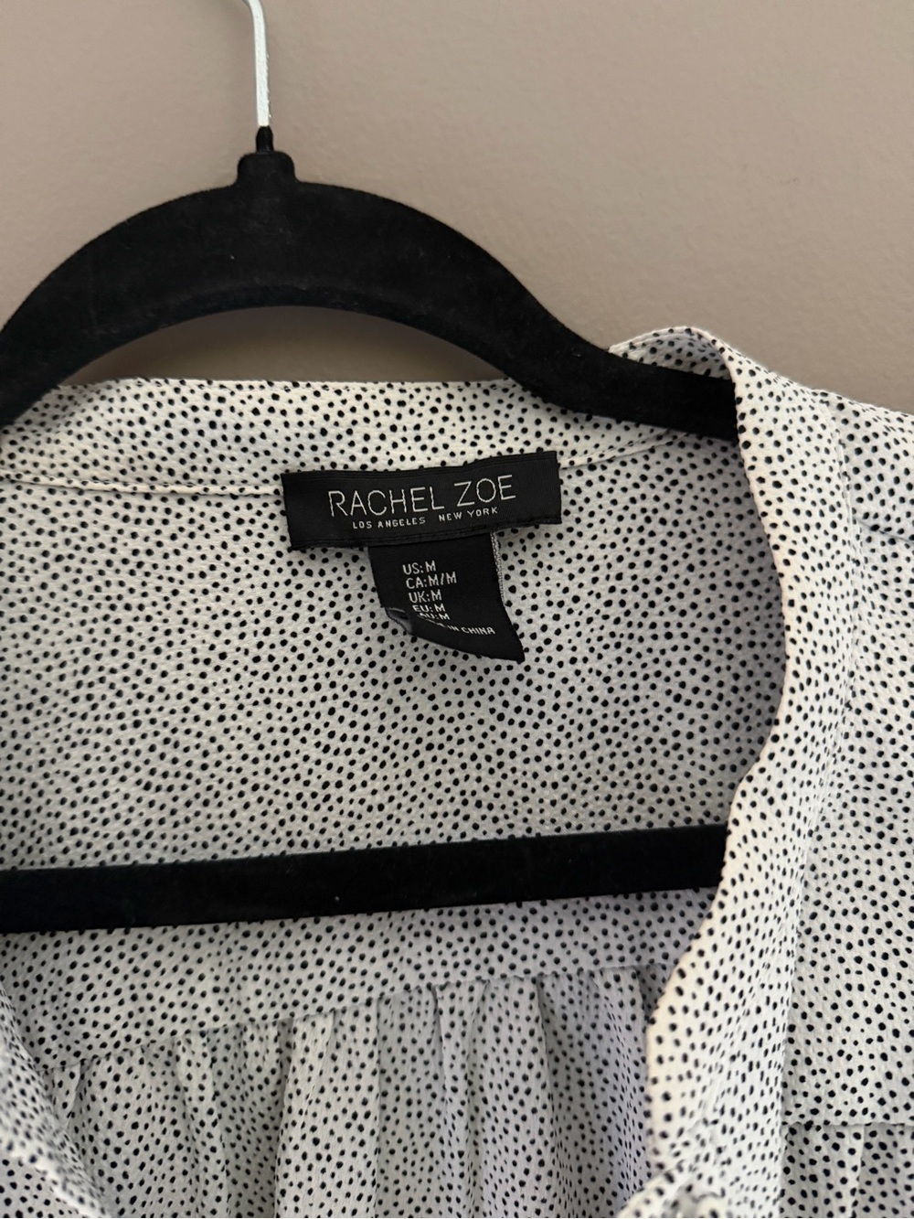 Rachel Zoe white-and-black dotted blouse - Picture 4 of 4